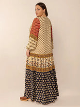Bohemian Patterned Maxi Dress with Buttons