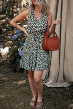 Boho Floral Print V Neck Tunic Sleeveless Dress Casual Dresses