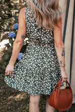 Boho Floral Print V Neck Tunic Sleeveless Dress Casual Dresses