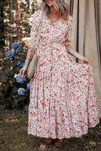 Boho Half Sleeve Floral V Neck Maxi Dress Floral Woman Maxi Dress