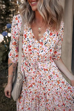 Boho Half Sleeve Floral V Neck Maxi Dress Woman Maxi Dress