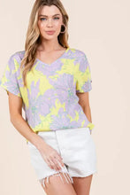 BOMBOM Floral Short Sleeve T-Shirt Woman T Shirts