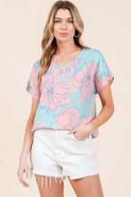BOMBOM Floral Short Sleeve T-Shirt Woman T Shirts