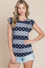 BOMBOM Striped Round Neck Cap Sleeve T-Shirt Woman T Shirts