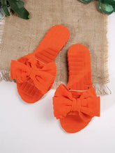 Bow Knot Open Toe Slippers Orange Woman Slippers