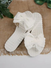 Bow Knot Open Toe Slippers White Woman Slippers