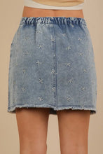 Bow Printed Casual Denim Mini Skirt for Women