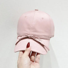 Pink bow solid color baseball cap with decorative back bow