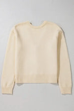 Bowknot Front V Neck Long Sleeve Sweater Woman Outerwear