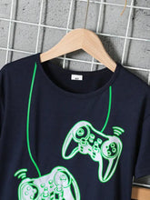 Boys Navy Blue Video Game Controller Short Set in Kids Length