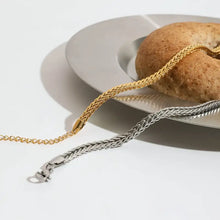 2-Piece Stainless Steel Braided Chain Bracelet Bracelets