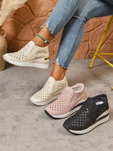 Breathable Cutout Wedge Sneakers Woman Sneakers