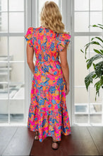 Sleeveless Pink Floral Maxi Dress with Pockets