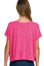 Bright Pink V-Neck Cropped T-Shirt for Women Woman T Shirts
