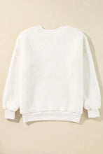 White bright round neck long sleeve sweatshirt with Merry and Bright Christmas design