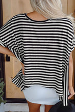 Brown and White Striped Poncho Top for Women