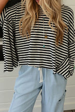 Brown and White Striped Poncho Top for Women