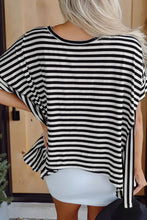 Brown and White Striped Poncho Top for Women Woman T Shirts