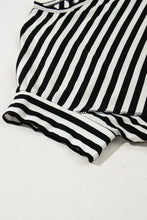 Brown and White Striped Poncho Top for Women Woman T Shirts