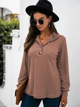 Brown Button-Up Long Sleeve Shirt for Women