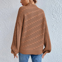 Brown Cable Knit Sweater Pullover 100 Percent Polyester