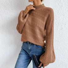 Brown Cable Knit Sweater Pullover 100 Percent Polyester Sweater Pullovers
