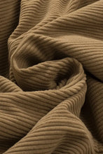 Beige corduroy fabric with vertical ridges for brown jacket with shearling collar