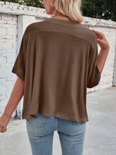 Brown Cropped Oversized T Shirt for Women Rayon Blend Short Sleeve