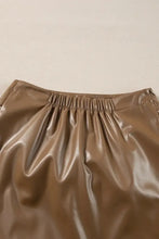 Brown Faux Leather Tie Mini Skirt Woman Skirts