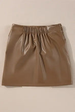 Brown Faux Leather Tie Mini Skirt Woman Skirts