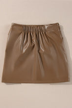 Brown Faux Leather Tie Mini Skirt