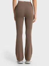 Brown Flared Yoga Pants for Women Stretchy Nylon Spandex Blend Woman Leggings