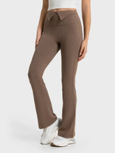 Brown Flared Yoga Pants for Women Stretchy Nylon Spandex Blend Woman Leggings