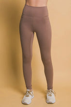 Brown High Waist Leggings with Side Pockets for Women