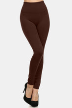 Brown High Waisted Seamless Fleece Lined Leggings for Women Coffee