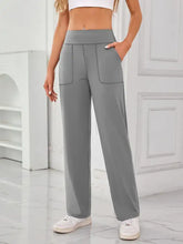 Brown High Waisted Wide Leg Lounge Pants Gray Woman Leggings
