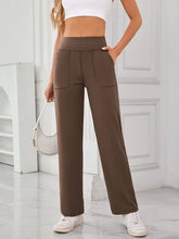 Brown High Waisted Wide Leg Lounge Pants Brown Woman Leggings