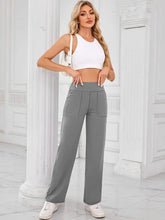 Brown High Waisted Wide Leg Lounge Pants Woman Leggings