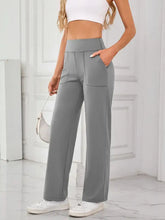 Brown High Waisted Wide Leg Lounge Pants Woman Leggings