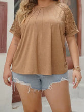 Brown Lace Sleeve Blouse for Women Woman T Shirts