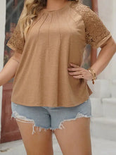 Brown Lace Sleeve Blouse for Women Woman T Shirts
