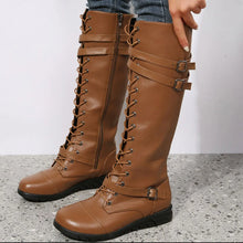 Brown Lace-Up Knee-High Women’s Boots Brown