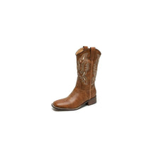 Brown Leather Cowboy Boots for Women Brown