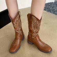 Brown Leather Cowboy Boots for Women