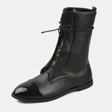 Brown Leather Lace Up Ankle Boots for Women