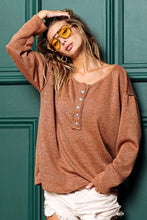 Brown Long-Sleeve Button-Up Shirt with Lurex Stitching for Women Woman T Shirts