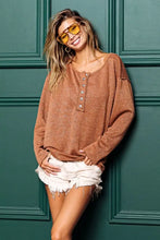 Brown Long-Sleeve Button-Up Shirt with Lurex Stitching for Women Woman T Shirts