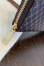 Brown Patterned PU Leather Wallet with Gold Zipper Wallets