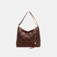 Brown Quilted Medium Nylon Shoulder Bag for Travel Brown One Size