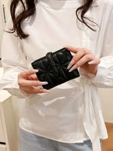 Brown Quilted PU Leather Mini Wallet with Strap Black One Size Wallets